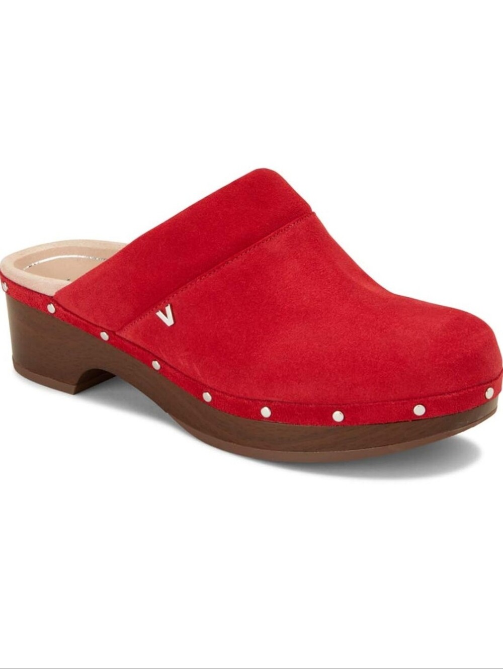 VIONIC Women's Kacie Clog Size 7 EU 38 Red Suede Shoe